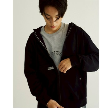 【ERSS】男裝 外套  連帽外套 休閒 素色 麻灰 黑色  【K60400】