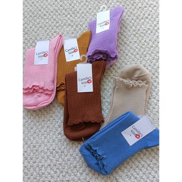 外貿出口雙針花邊純色女襪松口襪老人襪春秋款寬口設計孕婦襪不勒