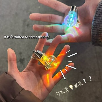 🍎❤️桃園出貨🍎❤️新款奇奇怪怪燈泡髮夾會發光髮卡趣味仿真電燈泡ins搞怪變色邊夾