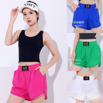 時尚跑步健身跳操運動短褲舞蹈服夏季新款防走光速干跳舞練功褲女