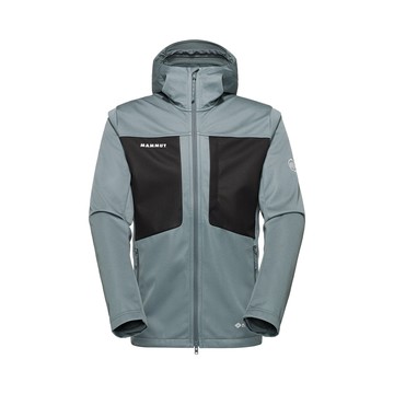 MAMMUT Ultimate VIII SO Hooded AF 經典軟殼連帽外套 地層灰藍/黑 男款 #1011-02650