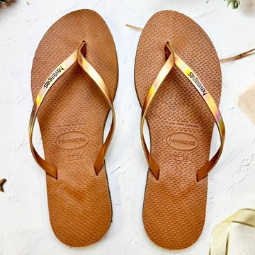 havaianas 哈瓦士 巴西人字拖 女款 You metallic 古銅雷射玫瑰金帶 涼鞋 拖鞋 夾腳拖 海灘鞋＊夏日微風＊