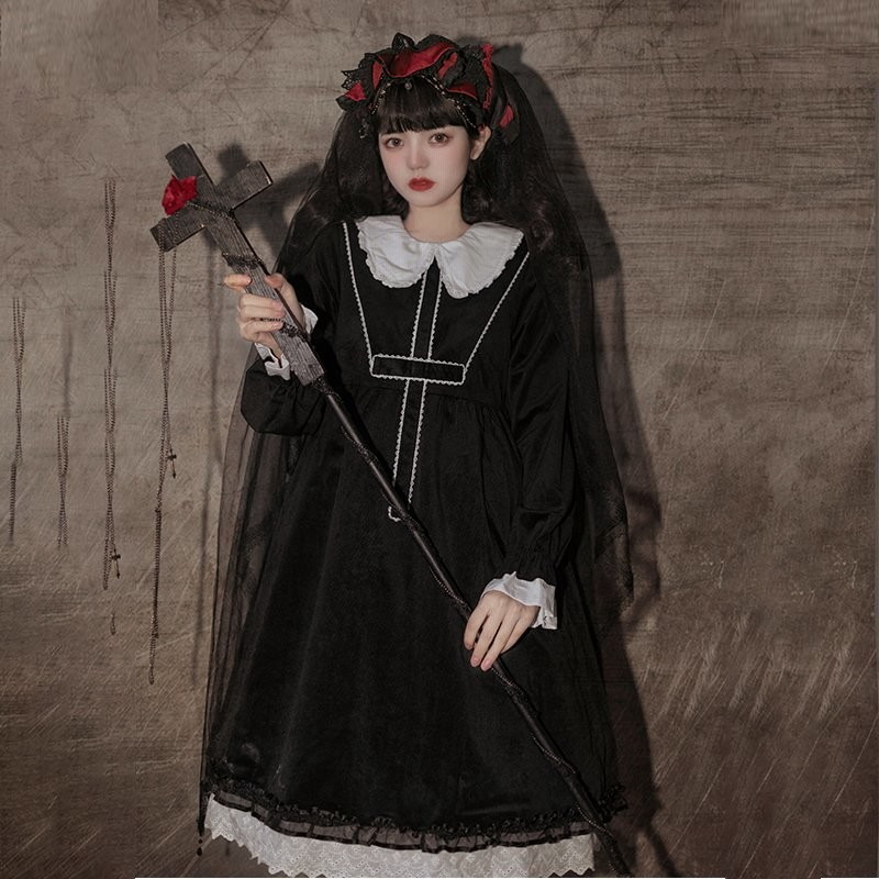 ワンピース ロリィタ Lolita 黒ロリ 仮装 ハロウィン衣装ワンピース ゴシック風 レディース 日常ワンピース ロリータ 新作 衣装 通販 Lineポイント最大get Lineショッピング