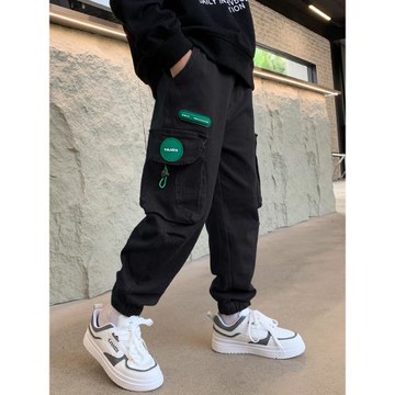 男童褲子兒童寬松工裝褲2025新款春裝中大童休閑長褲春秋季胖男孩