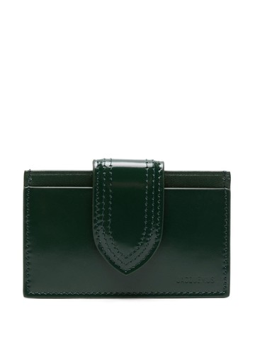 Jacquemus - Bambino leather cardholder - women - Calf Leather/Cotton - One Size - Green