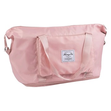 葉子小舖 可擴充摺疊旅行袋 無輪  大  粉色