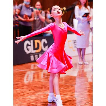 少兒拉丁舞演出服專業比賽服裝女童舞蹈裙表演練功服套裝2025新款