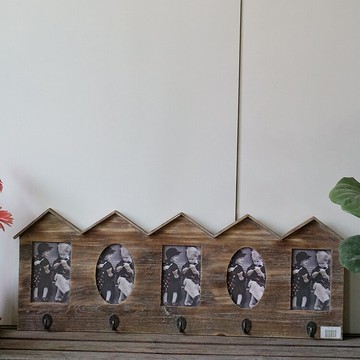 相框房子壁掛裝飾照片墻掛鉤仿古做舊家居裝飾1入