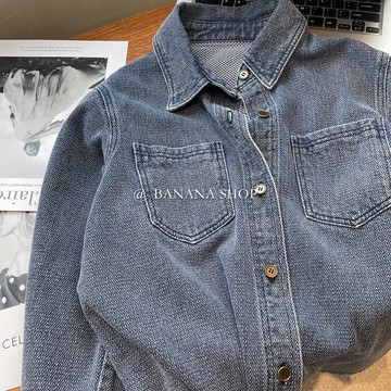芭那那自制 秋日力薦！復古魚鱗牛仔外套女秋季設計感小眾上衣ins