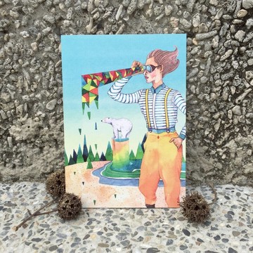 插畫明信片/心靜自然涼