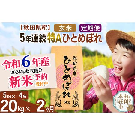 ふるさと納税 ※令和6年産 新米予約※《定期便2ヶ月》5年連続特A 秋田県産ひとめぼれ 計20kg (5kg×4袋) お届け周期調整可能 隔.. 秋田県由利本荘市