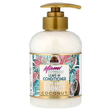 Okay Pure Naturals, Miami South Beach Curls，椰子捲髮加強免洗護髮素，12 盎司（354.8 毫升）