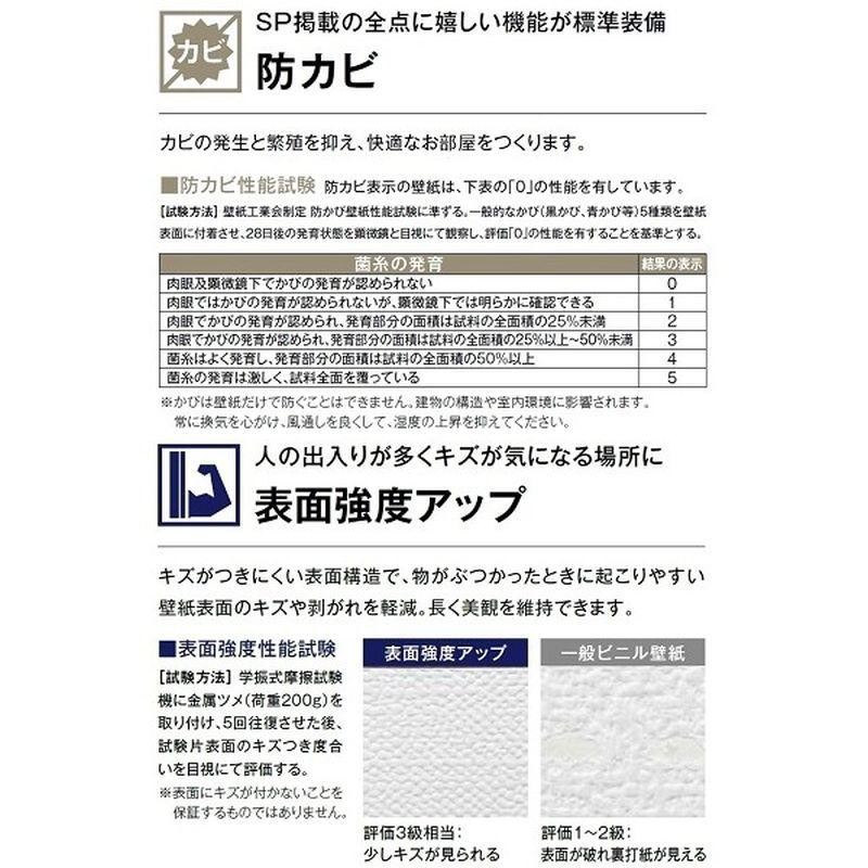 のり無し壁紙 サンゲツ SP2801 〔無地貼可〕 92.5cm巾 50m巻〔〕 - 内装