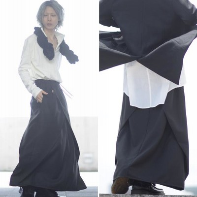 ロングスカート メンズ フェイクレイヤード バルーンスカート 変形 