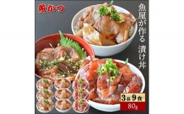 漬け丼 3種×3パック 計9食セット 冷凍 真空パック 小分け 海鮮丼 海鮮セット 詰め合わせ 旬の鮮魚