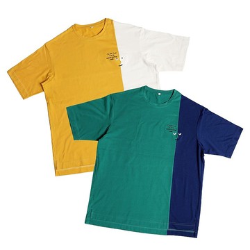 【Mr. T】雙色 T 恤 黃色 x 白色