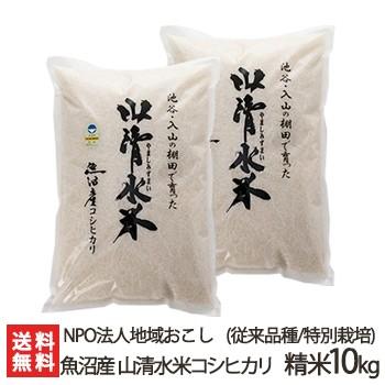 特別栽培米（減農薬・減化学肥料）魚沼産 棚田栽培 山清水米コシヒカリ（従来品種）精米10kg（5kg×2）NPO法人地域おこし 送料無料