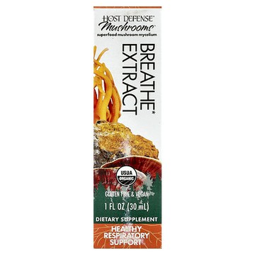 Host Defense, 蘑菇，有機 Breathe 提取物，1 液量盎司（30 毫升）