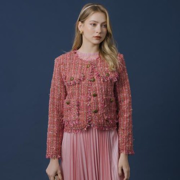 【YUTZUYA 優姿雅】毛鬚混紡時裝小香西裝外套