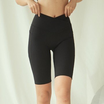 Elysia 裸感極簡-V型高腰五分褲 - 3色