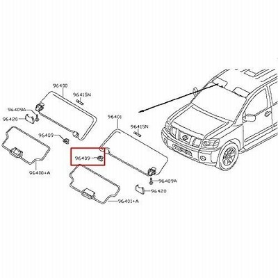 2004???2013?Nissan Titan Armada Pathfinderグレー太陽バイザークリップ固定クリップOEM新しい96409???7s000