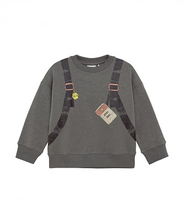 後背包灰色內刷毛長袖上衣92cm