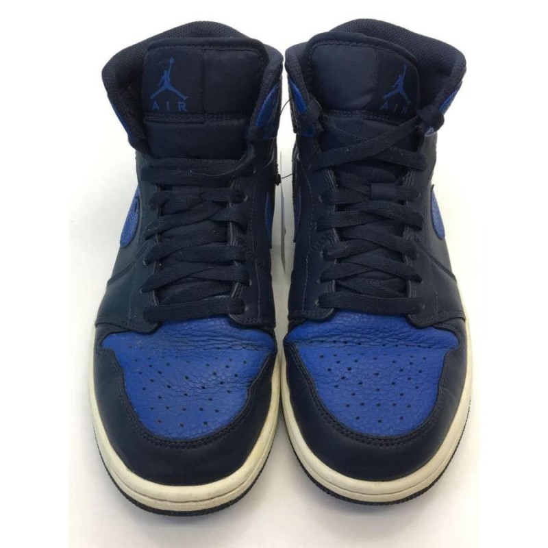 NIKE◇AIR JORDAN 1 MID/エアジョーダンミッド/ブルー/554724-412/26.5