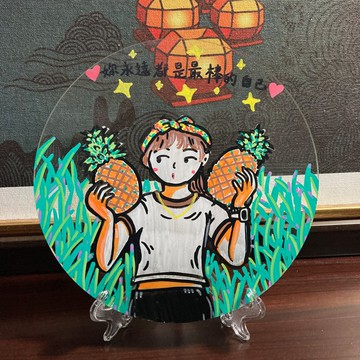 母親節/新年/聖誕/生日/情人－手繪客製化壓克力盤－18cm尺寸