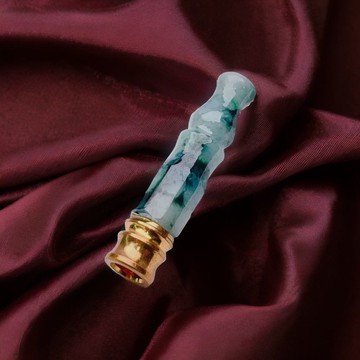 飄綠花翡翠濾嘴 | 天然緬甸A貨翡翠 | 送禮
