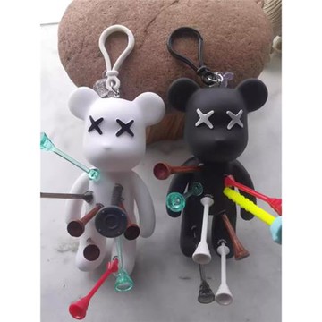 Xnells高爾夫暴力熊高爾夫球tee插 高爾夫球tee收納配件球包掛件