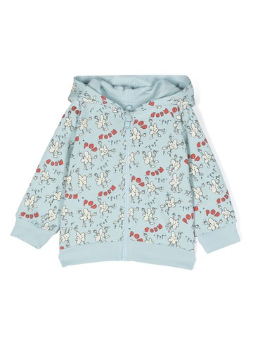 Stella McCartney Kids - popcorn-print zip-up hoodie - kids - Sustainable Cotton - 12 mth - Blue