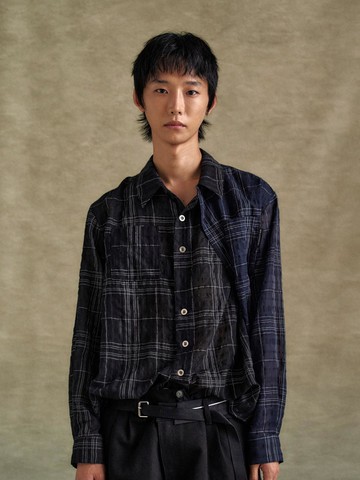CHECK LAYERED SHIRTS (atb1275m) [BLACK]