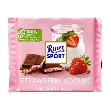 《Ritter Sport》力特律動可可製品(草莓優格味)100g