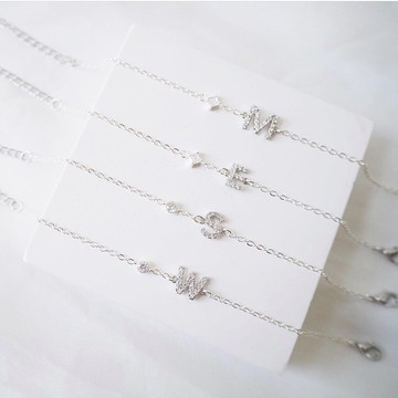 姊妹禮物 生日禮物 高貴 簡約 閃石 英文字母 手鏈 客製化 定制