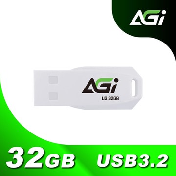 AGI亞奇雷 UP138 32GB USB 3.2 Gen1 隨身碟(白色)