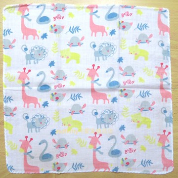 asdfkitty*日本製-純棉麻紗手帕-30*30公分-烏龜天鵝款