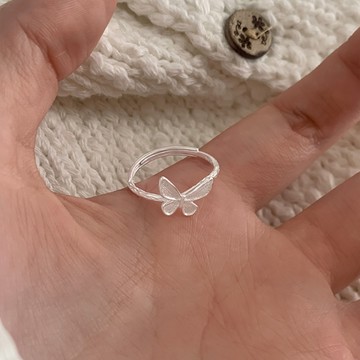 初見家💕純銀蝴蝶戒指女 純銀開口戒指女