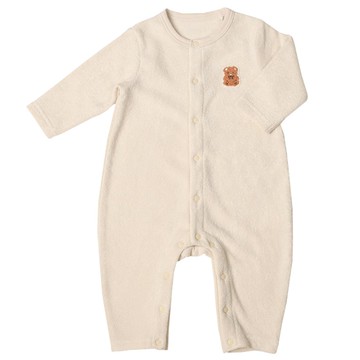 akachan honpo - 長袖兔裝 單一圖案-凸毛繡-象牙白色