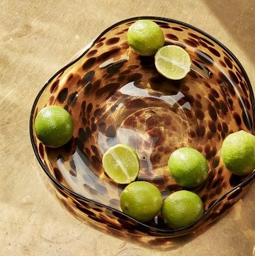 【Hübsch Taiwan】-281106 琥珀色豹紋玻璃托盤組 收納盤 餐盤