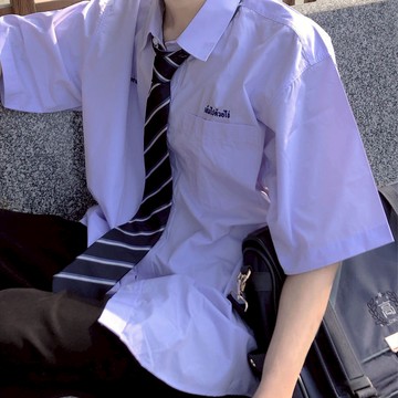 Blie 短袖 襯衫短袖男 上衣男 男生短袖學院風泰國校服JK襯衫短袖女學生韓版寬松百搭情侶裝DK制服上衣潮