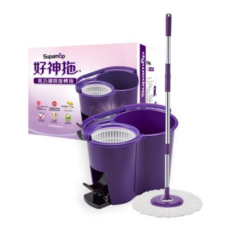 好神拖 輕巧腳踩旋轉拖把組 1拖1桶1布