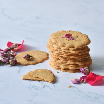 【瑪莎拉手工餅乾】法國奶油薄片-玫瑰 | 玫瑰餅乾 奶油薄片 | 日式包(100g)