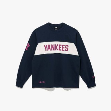 NEW ERA 男女 長袖上衣 韓版AP MLB COLOR BLOCK TL43 紐約洋基 NE14397973