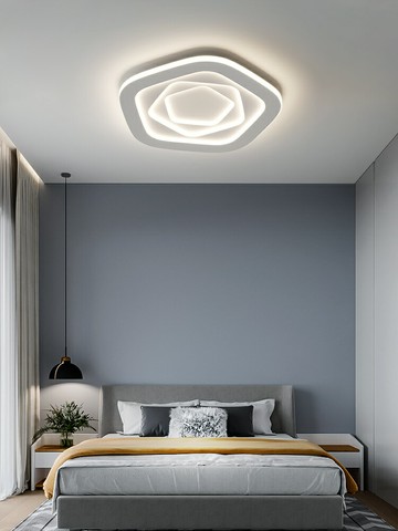 北歐簡約現代led吸頂燈圓形極簡幾何臥室燈房間燈年新款燈具