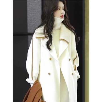 (免運)2025年高檔女裝時尚新款冬季高級感設計小眾法式毛呢外套呢子大衣