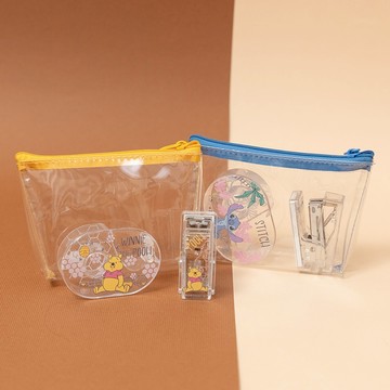 【R.FUN SHOP】維尼蜂蜜季文具組 訂書機 膠台 收納透明包  維尼 熊抱 奇奇蒂蒂 史迪奇 BF184