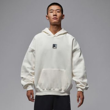 NIKE 長袖上衣 男 帽T 喬丹 磨毛 寬鬆版型 AS M J BRK GFX PO HD 米白 HV0545-133