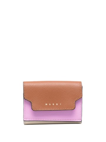 Marni - colour-block tri-fold wallet - women - Bovine Leather (top grain) - One Size - Pink