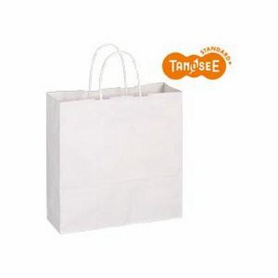 TANOSEE 手提袋 丸紐 白無地・中 50枚入(OR-W-M)