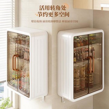 家用免打孔墻上收納柜廁所洗漱臺馬桶上方壁掛日化品收納置物柜